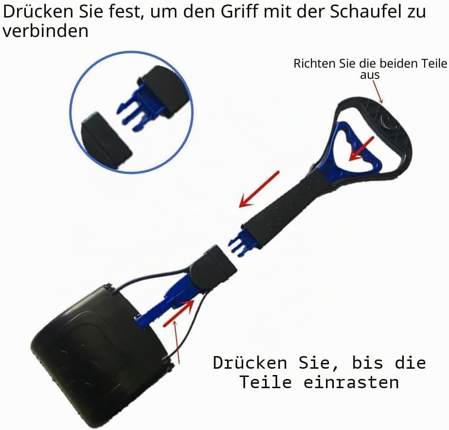 Ceasyde Kotschaufel für Haustiere, 45 cm langer Griff, zum Spazierengehen, für den Innen- und Aussen