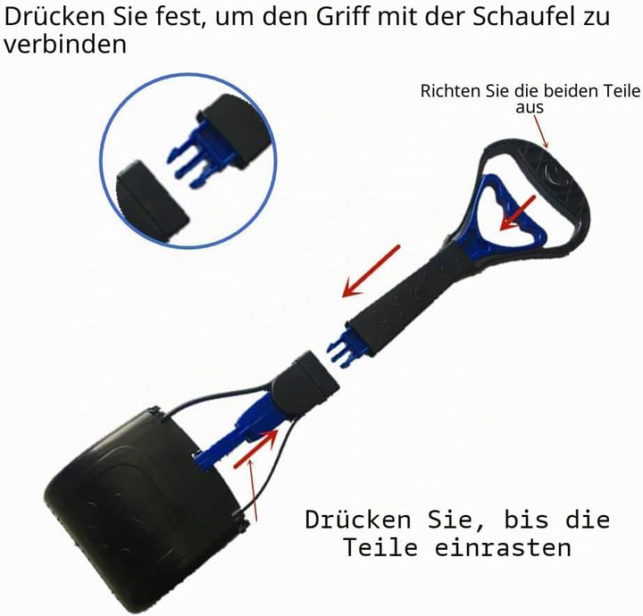 Ceasyde Kotschaufel für Haustiere, 45 cm langer Griff, zum Spazierengehen, für den Innen- und Aussen