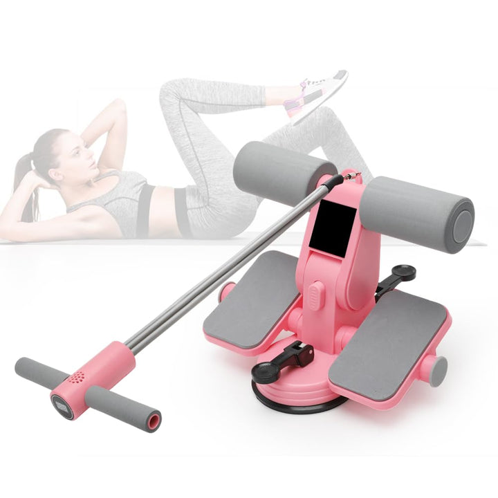 Tragbare Sit Up Bar, Selbstsaugende Sit-Up-Hilfe mit Zugseil und Saugnäpfen, Bauchtrainer für Zuhaus