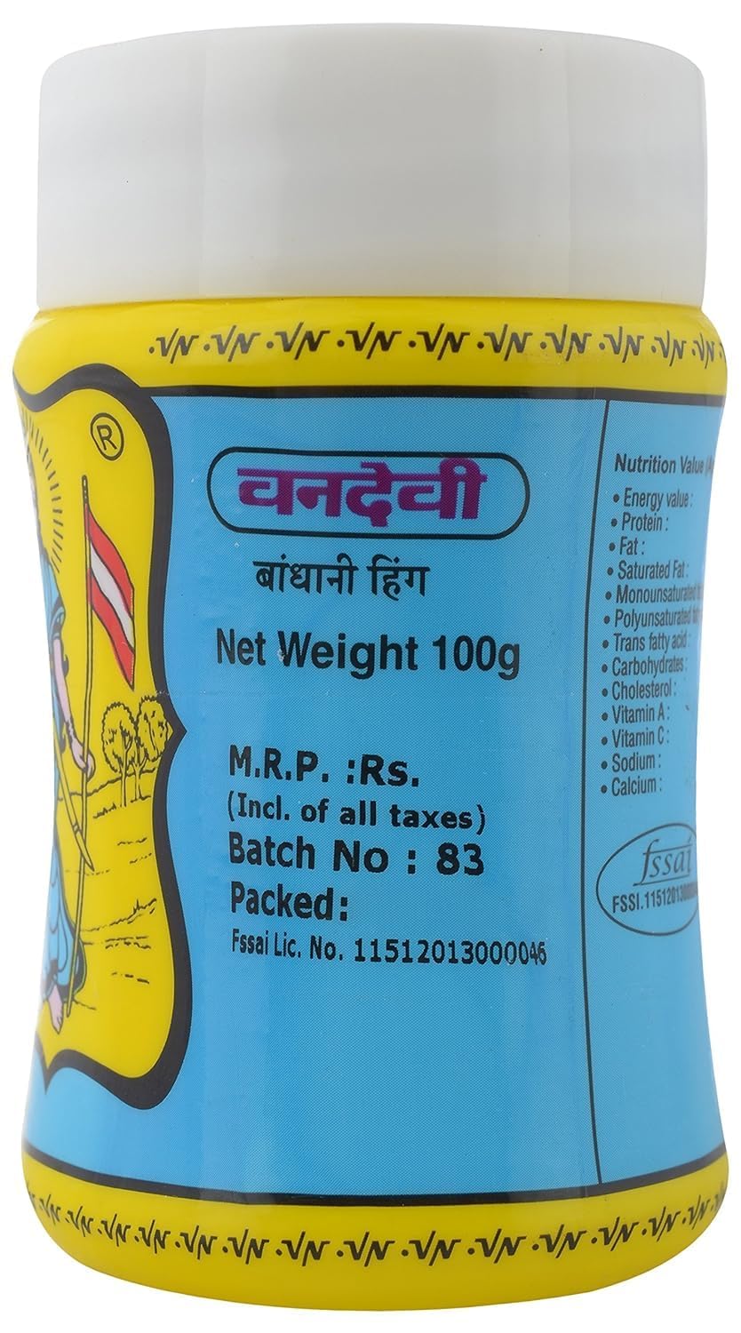 Kajal Aasafoetida Vandevi Hing-Pulver Teufeldreck 2x100g – Indischer Geschmack für Currys, Chutneys