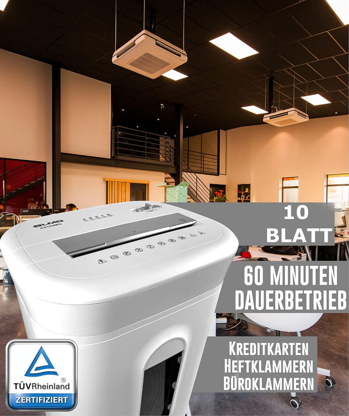 Professioneller Aktenvernichter- Brandneu! Sicherheitsstufe P5, Für Sensible Dokumente, 60 Min Dauer