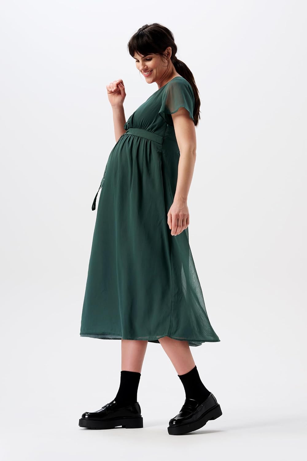 Noppies Damen Amelie Maxi Dress Ss Kleid XXL Pine, XXL Pine