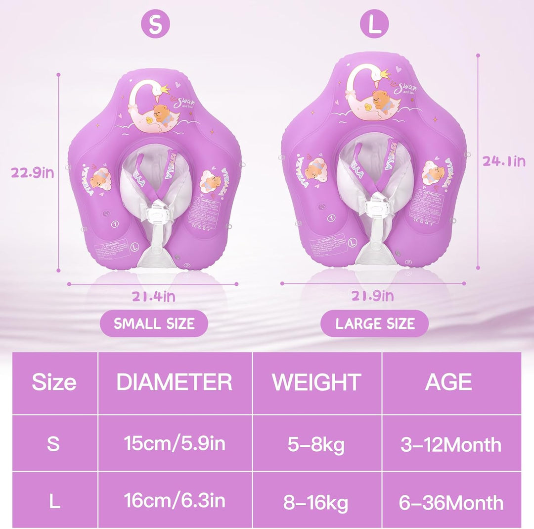 Aufblasbarer Baby Schwimmring, Swimming Float mit Baldachin und Sicherheitssitz, Baby Schwimmtrainer