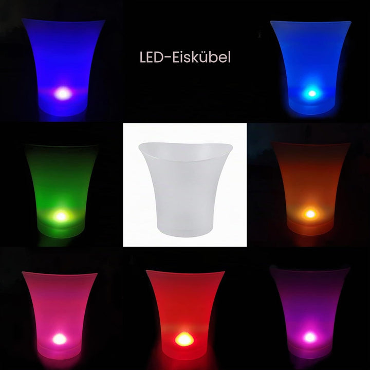 3er-Pack LED-Eiswürfel, 5 l Wein-Eiskübel mit verschiedenen Farben, für den Aussenbereich, Bar, Zuha