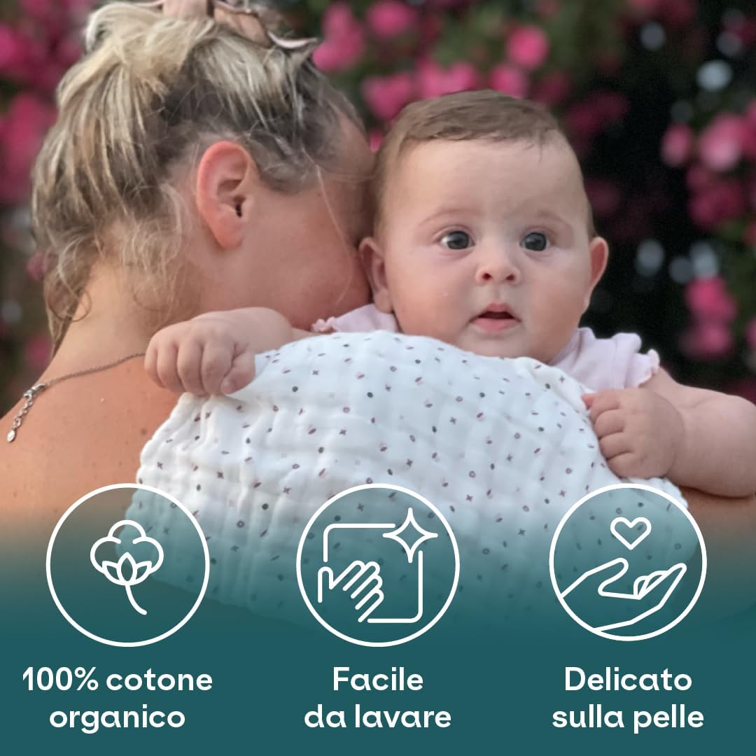 KOALA BABYCARE - Neugeborenes Musselin 80x80 cm - Packung mit 3 Stück - Neugeborenen-Baumwolldecke -