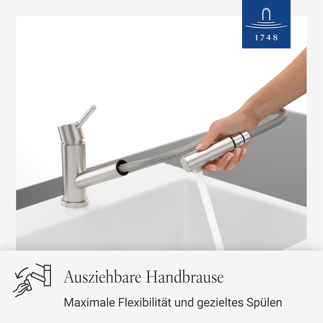 Villeroy & Boch 925800 Como Shower Window Küchenarmatur, Edelstahl massiv, Hochdruck-Vorfenstermonta