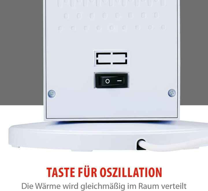 alpina Elektrischer Heizlüfter 2000W – Keramik Heizkörper mit Griff und Absturzsicherung – Oszillier