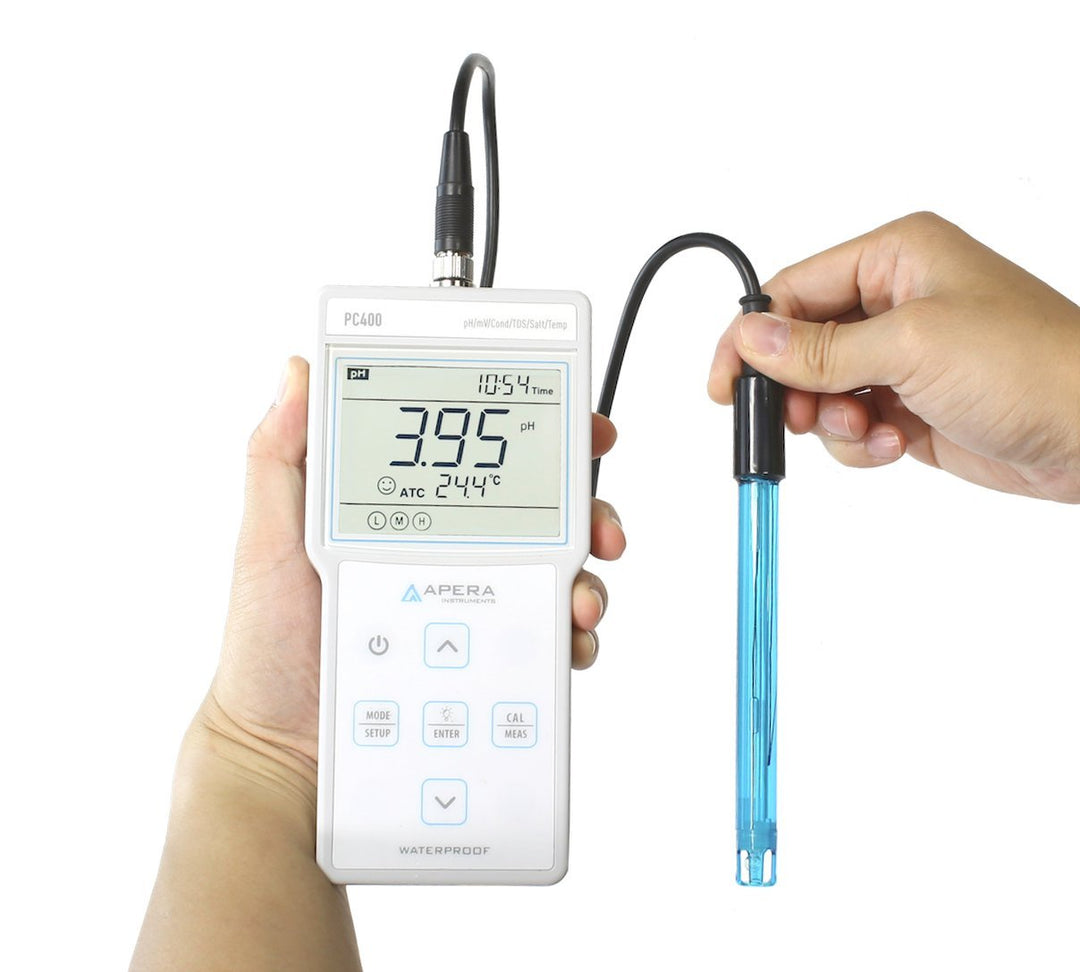 Apera Instruments PC400 Tragbares Multi-Parameter-Messgerät (pH/EC/TDS/Temp.) (Genauigkeit ±0,01 ±1
