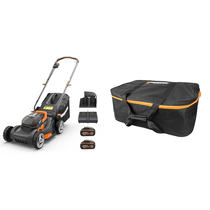 WORX WG743E Akku-Rasenmäher 40V – Profi Rasenmäher & WA0197 Landroid Aufbewahrungstasche – ideal für
