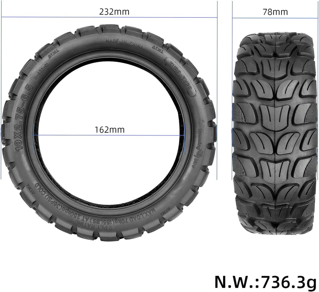 10 x 2,75-6,5 Aussen Reifen für Kukirin G2 Master/Speedway 5 / Dualtron 3 Elektroroller 10 Zoll Ersa