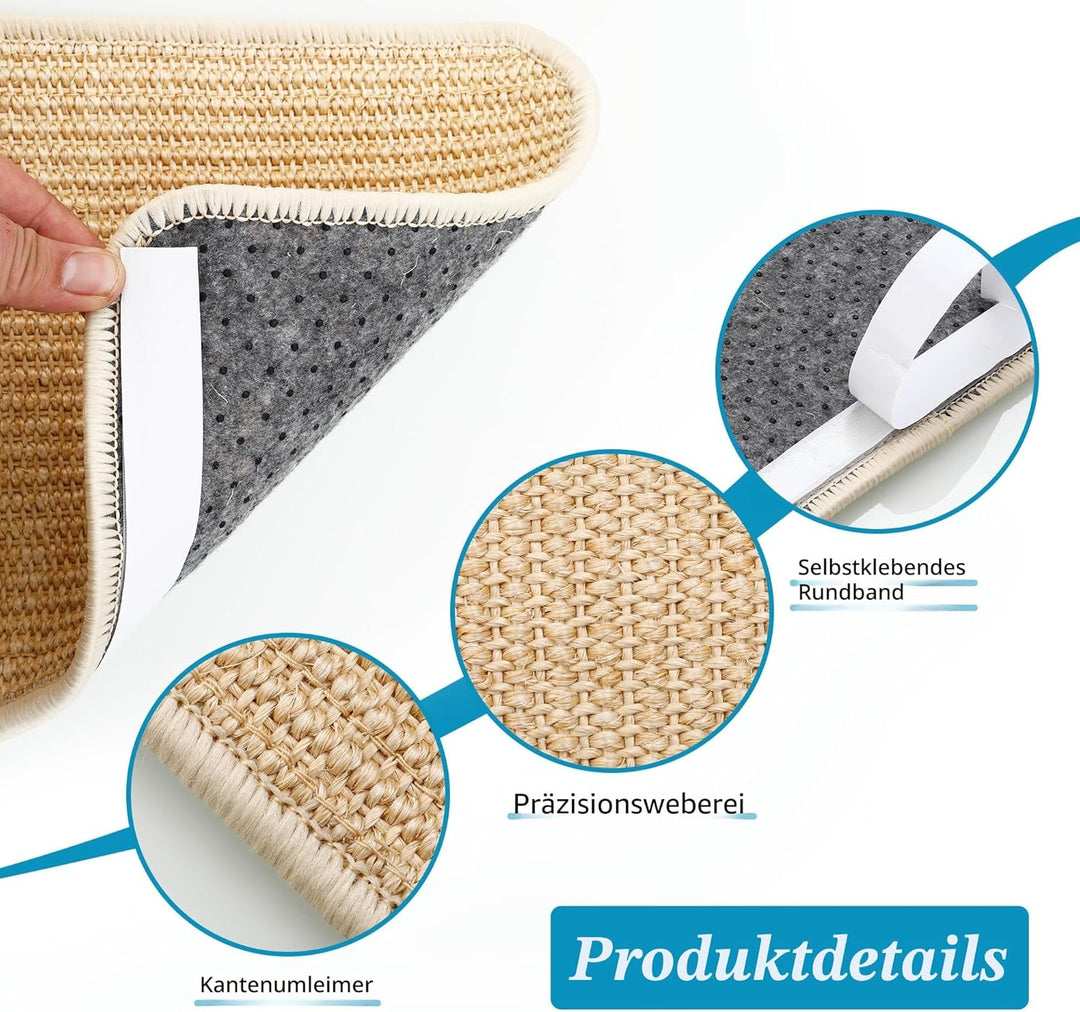3 Stück Kratzmatte Katze Set,Robust und langlebig,Kratzbretter Katze Sisal,50x25cm,Katzen Kratzbrett