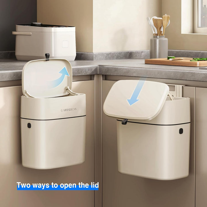 Mülleimer Hängend Küche, 9-Liter Abfalleimer Küche mit Deckel Küchenabfalleimer Wandmontage Klein Mü