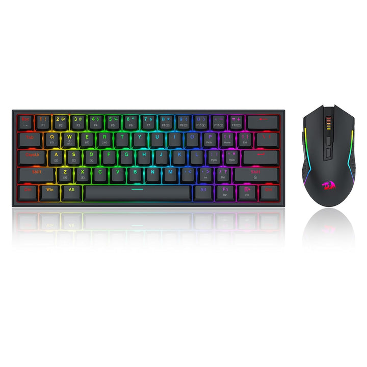 Redragon S144 Gaming Tastatur & Maus Combo, 60% K617 Tri-Mode Wireless RGB Mechanische Tastatur und