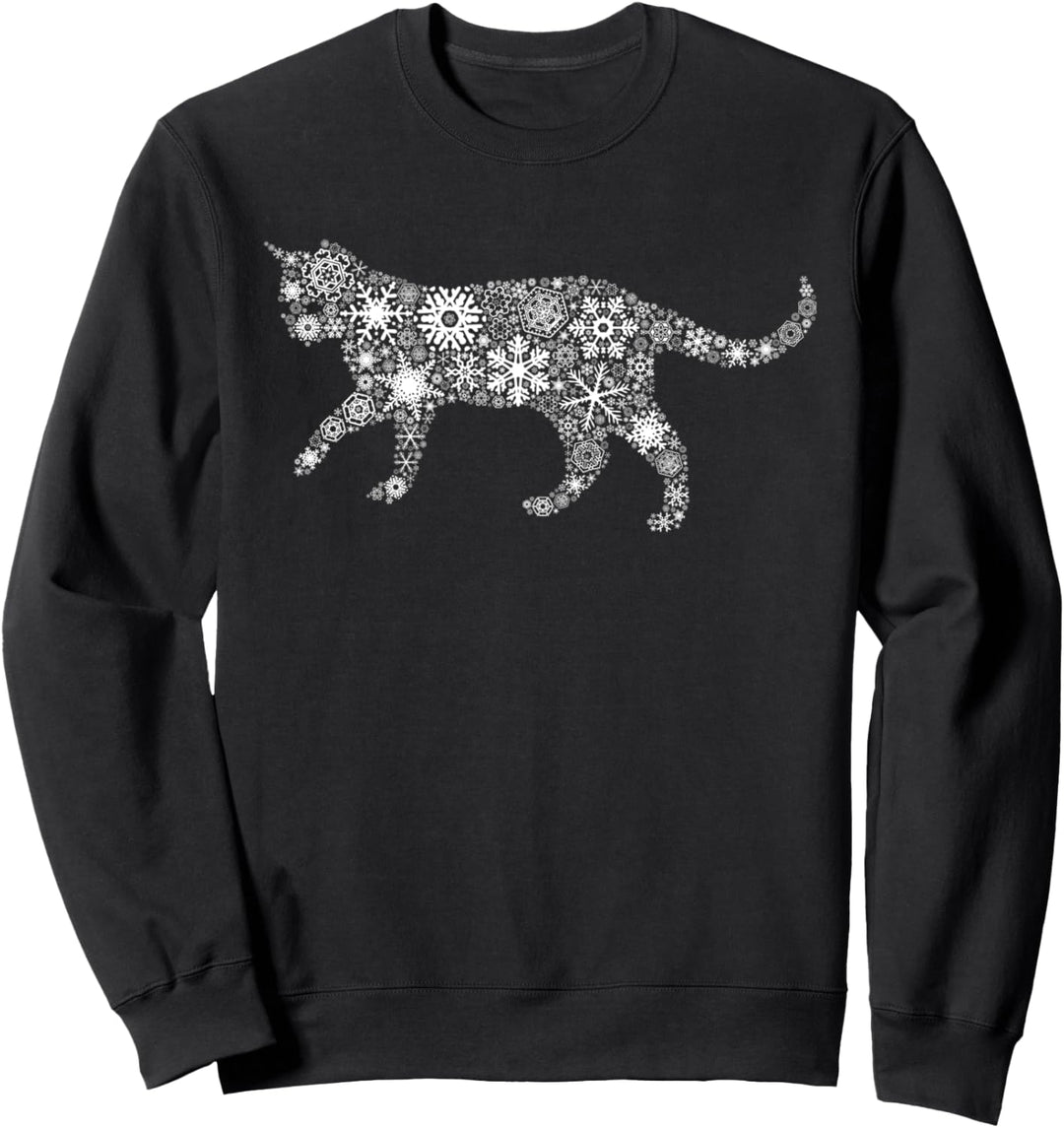 Schneeflocke Fröhliche Weihnachtsgeschenke - Katze Sweatshirt