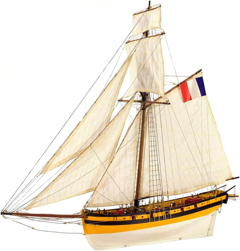 Artesanía Latina - Holzmodellschiff - Französische Kutter Kaperschiff Le Renard - Modell 22401, Mass