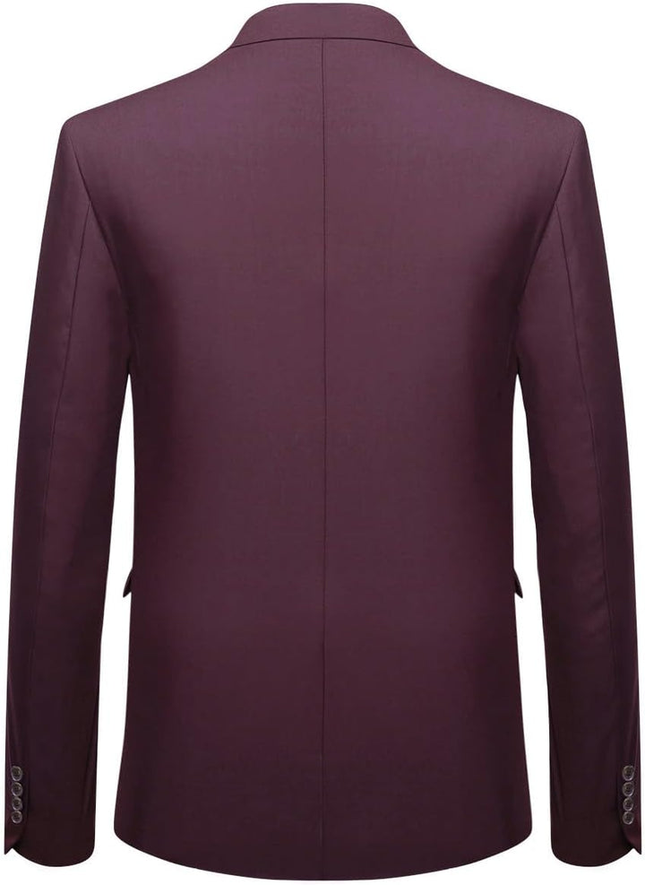 Anzug Herren Slim Fit 3 Teilig Anzüge Herrenanzug Sakko für Hochzeit Business XXL Rot, XXL Rot