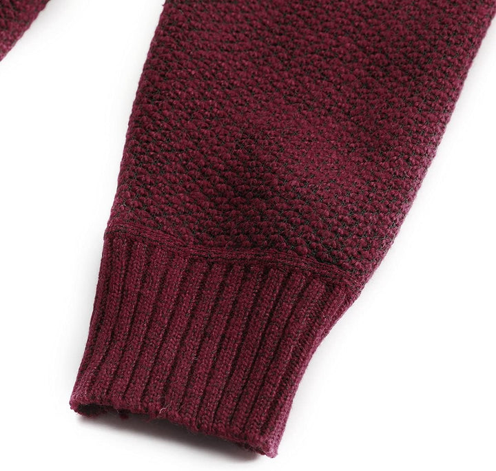 YOUTHUP Herren Strickjacke mit Kapuze Fleece Gefüttert Winter Cardigan Strick Fleecejacke Reissversc