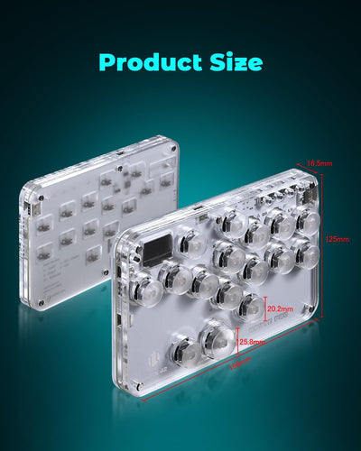 Semaiki Arcade Stick, G16 Arcade Controller mit Turbo und benutzerdefiniertem RGB, Arcade Fight Stic