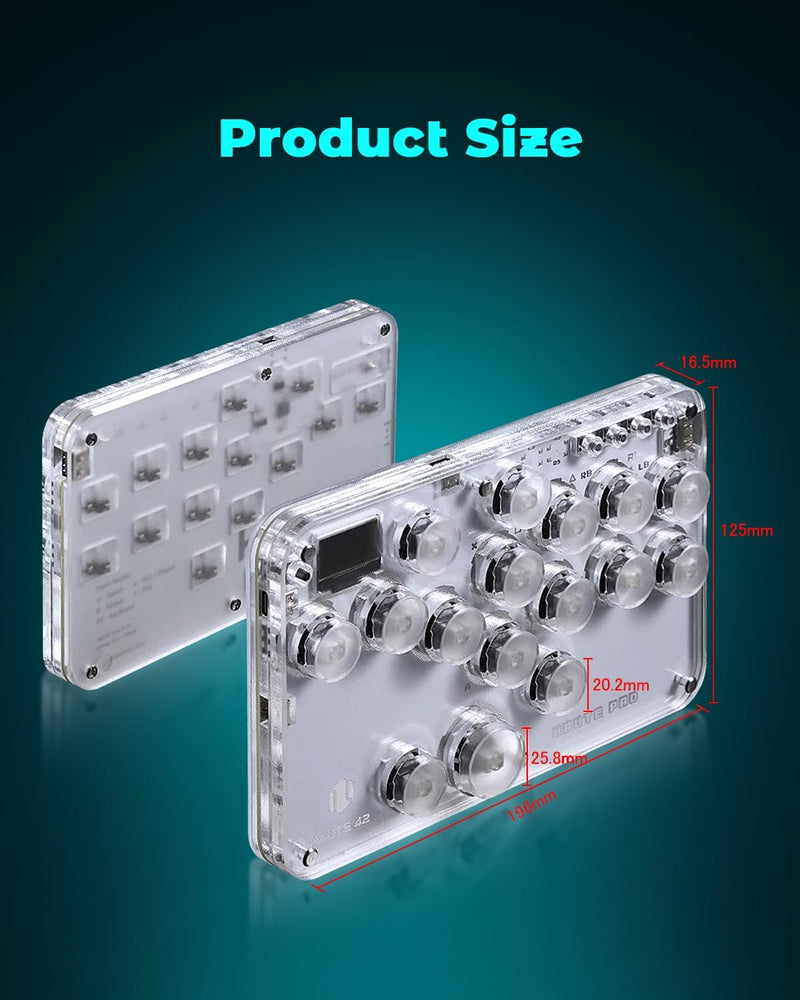 Semaiki Arcade Stick, G16 Arcade Controller mit Turbo und benutzerdefiniertem RGB, Arcade Fight Stic