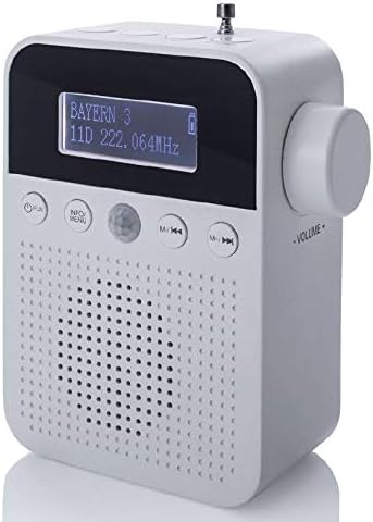 NEWTRO DAB STECKDOSENRADIO MIT BEWEGUNGSMELDER INKL. AKKU, portabler Radio, ideales Badradio mit aut