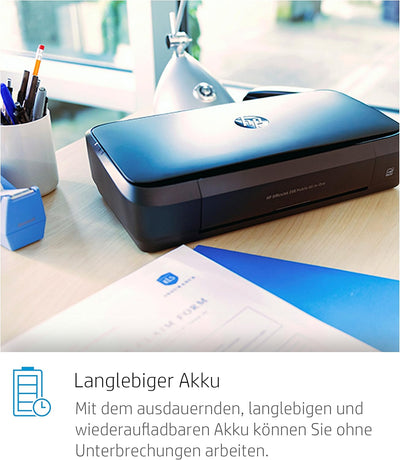HP OfficeJet 250 mobiler Multifunktionsdrucker (Drucker Scanner, Kopierer, WLAN, HP ePrint, Wifi Dir