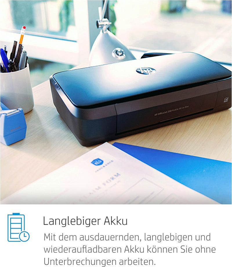 HP OfficeJet 250 mobiler Multifunktionsdrucker (Drucker Scanner, Kopierer, WLAN, HP ePrint, Wifi Dir