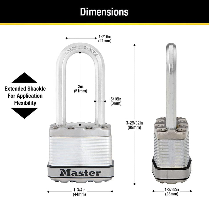 Master Lock M1XDLH Magnum Schwerlast-Vorhängeschloss mit Schlüssel, 1 Stück 1 Pack, 1 Pack