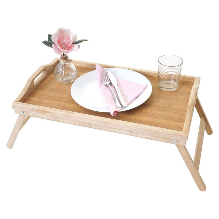 Tablett HWC-B88AM, Serviertablett Holztablett Frühstückstablett Dekotablett, Bambus 21x64x30cm