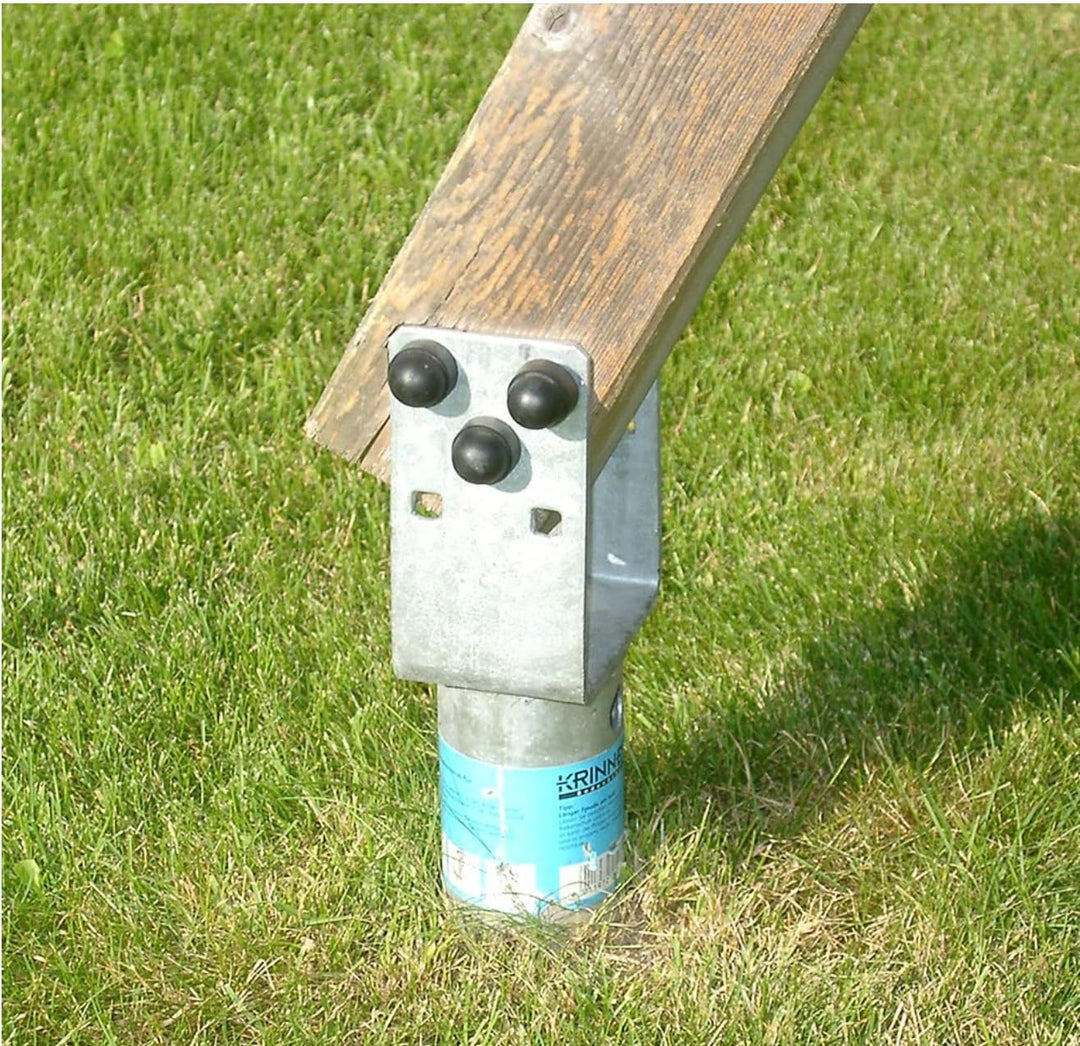 Krinner Bodenhülse U-Fix 91 (Eindrehbodenhülse für Kanthölzer, Pfostenträger, Länge 830 mm, für Holz