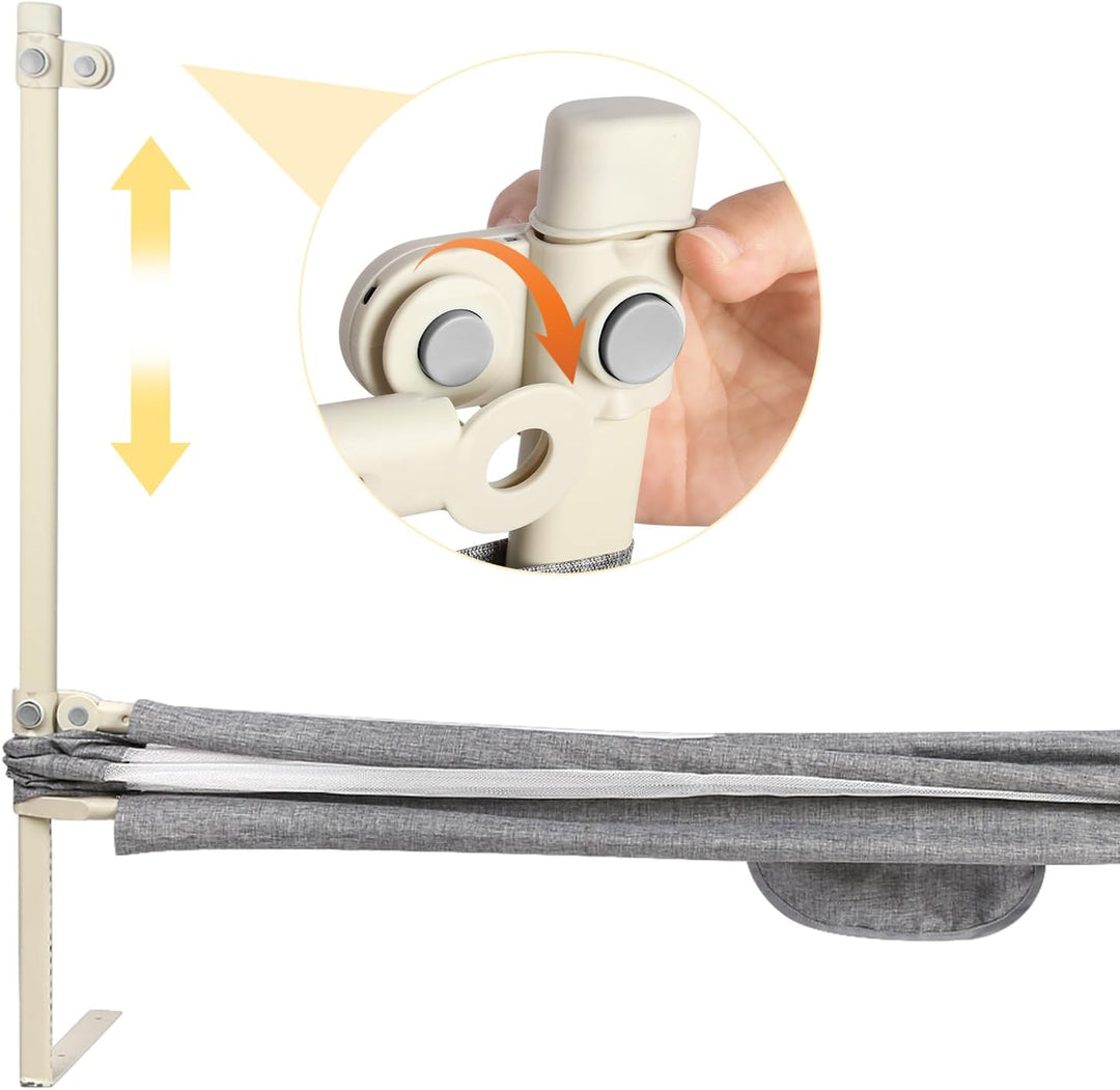 OHMG Bettgeländer,Sicherheitsgitter für Kinder,Sicherheitsgitter für Bett,höhenverstellbar,tragbar,B