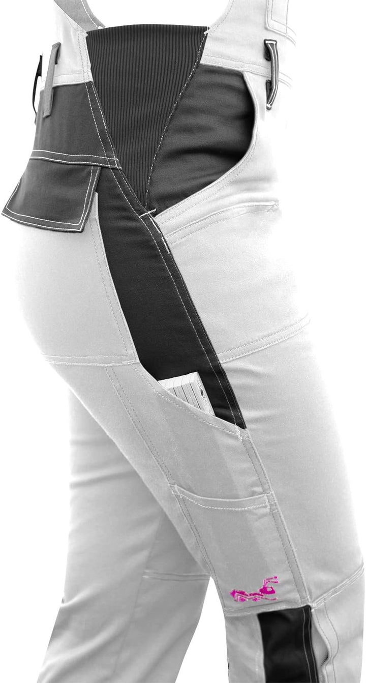 strongAnt Latzhose Damen stretch Arbeitshose für Frauen mit Kniepolstertaschen Baumwolle Cargo Hose