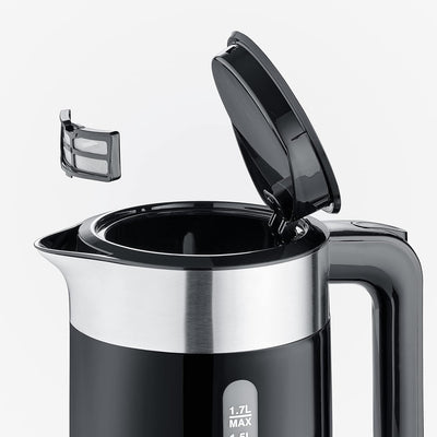 SEVERIN WK 9265 Schwarz-Edelstahl Wasserkocher schnurlos 1,7 Liter