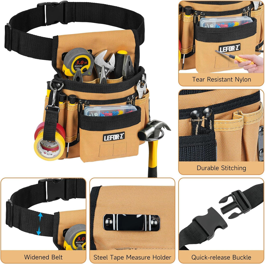 Werkzeuggürtel,Magnetische Werkzeugtasche mit 14 Taschen,Werkzeuggürtel Herren,Abnehmbare und Verste
