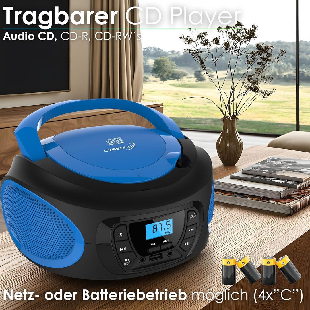 Tragbarer CD-Player | | CD/CD-R | USB | FM Radio | AUX-In | Kopfhöreranschluss | Kinder Radio | Boom