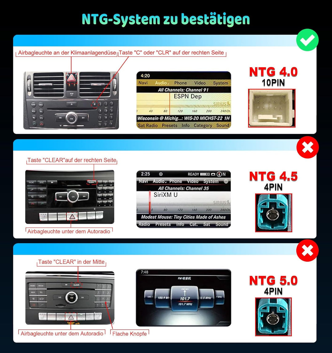 Erisin 10.25 Zoll 8-Kern 4GB+64GB Android 12 Autoradio GPS Navi für Mercedes-Benz GLK-Class X204 (20