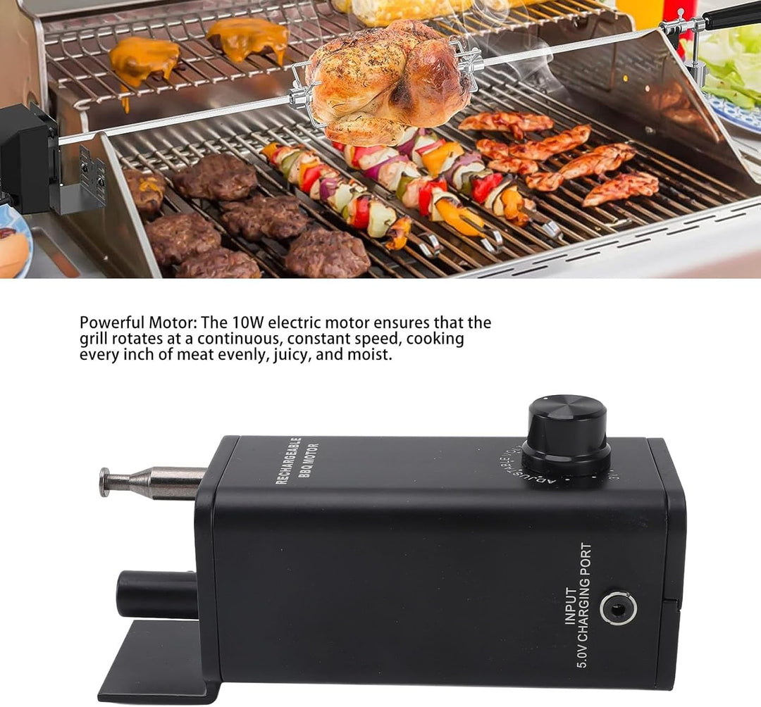 Mumusuki 10 W Rotisserie-Motor, Aluminiumlegierung, 3 Bis 12 V, Elektrischer Grillmotor mit Wiederau
