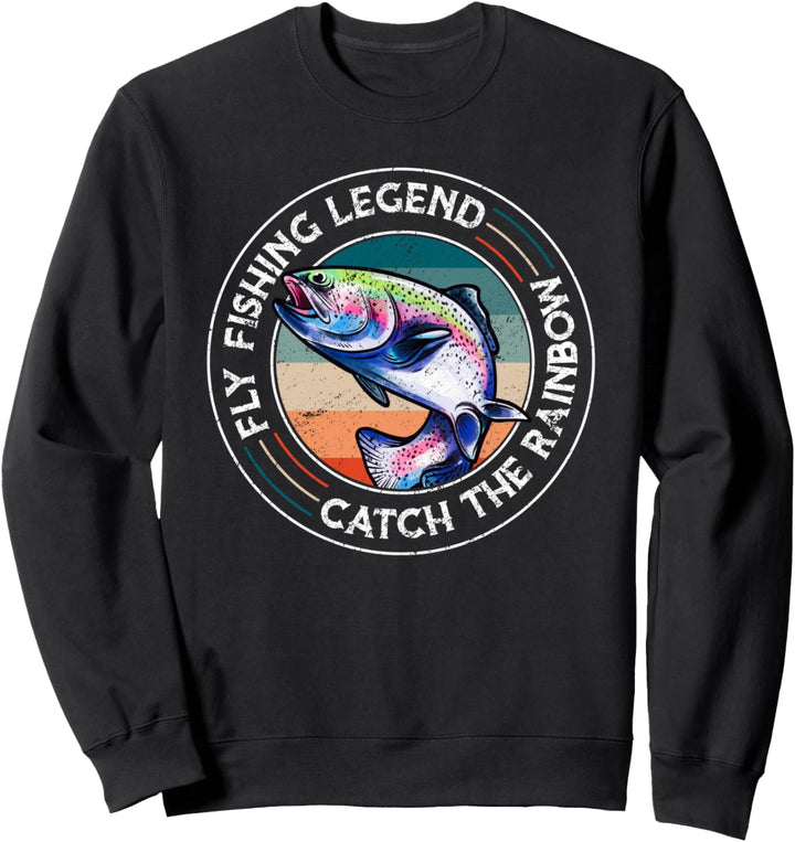 Fly Fishing Legend Rainbow Forelle Fliegenfischen Sweatshirt