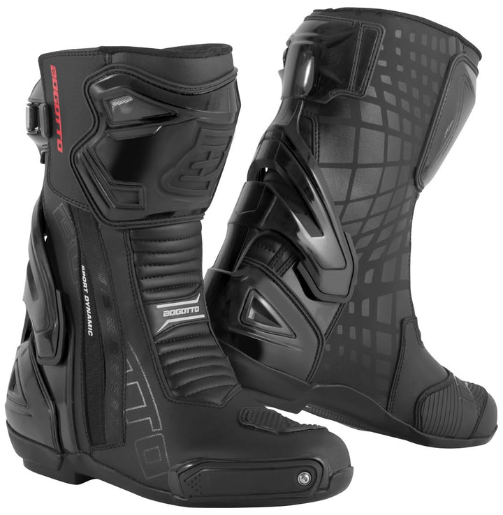 Bogotto Donington Motorrad Stiefel, schwarz, 48 Schwarz 48 EU, Schwarz 48 EU