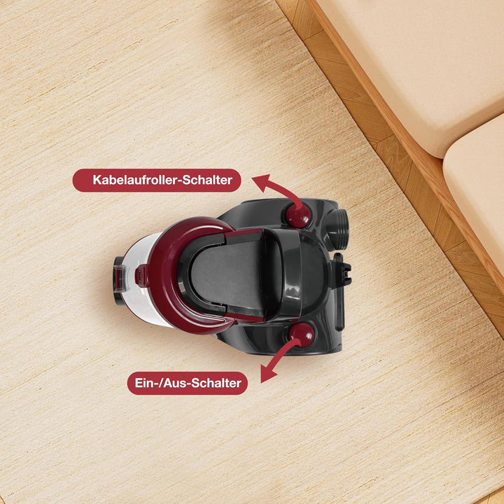 Akitas C10T 850W Beutelloser Staubsauger ohne Beutel Cat and Dog Tierhaare,Staubsaugerzylinder mit D