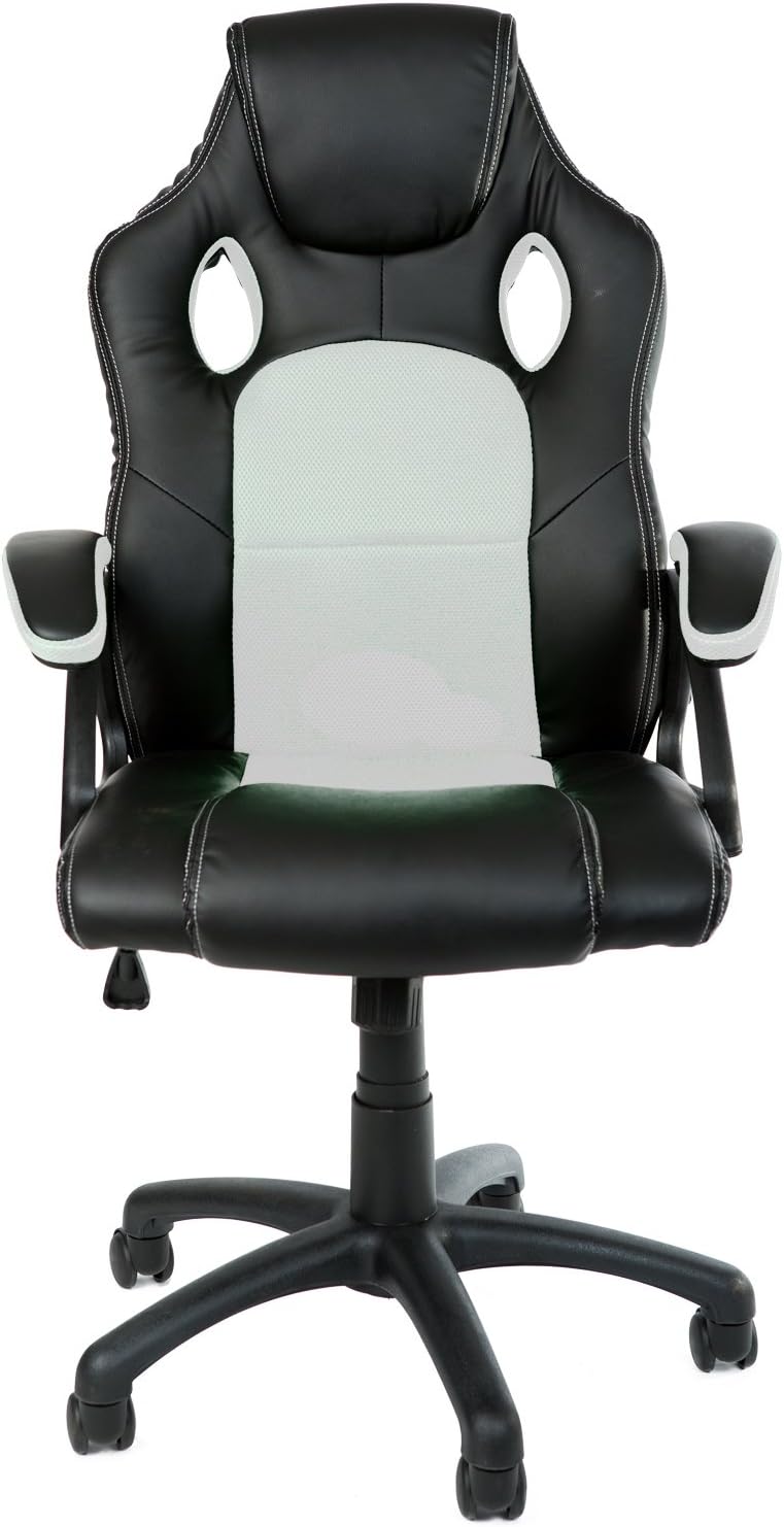 Panorama24 Gamer Stuhl Gaming Schreibtischstuhl Chefsessel Bürostuhl Ergonomisch, Weiss, 9 Farbvaria
