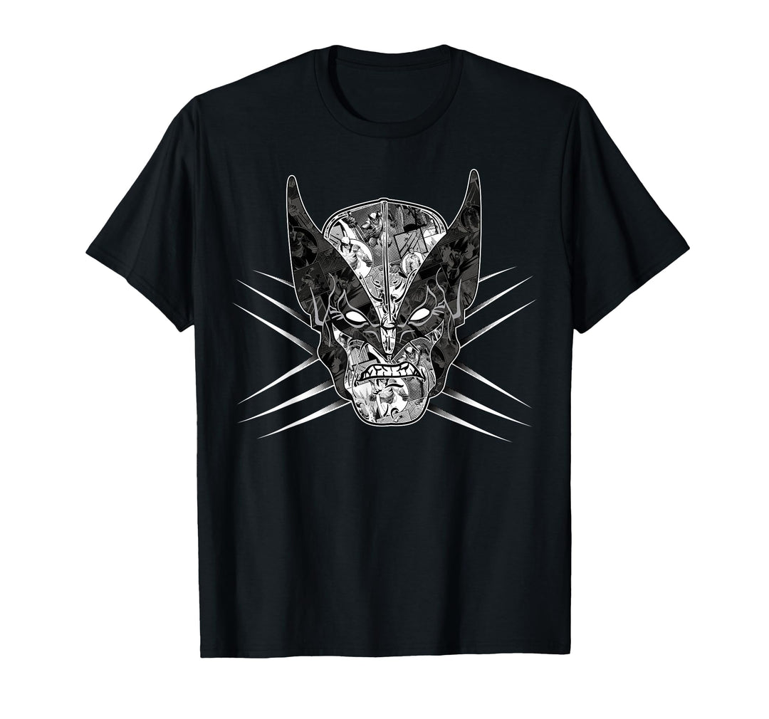 Womens Marvel X-Men Wolverine Classic Comic Patterned Face T-Shirt XL Cranberry