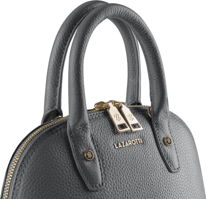 Lazarotti Bologna Leder Handtasche Damen | mit Henkel & abnehmbaren Tragegurt | mittelgrosse Henkelt