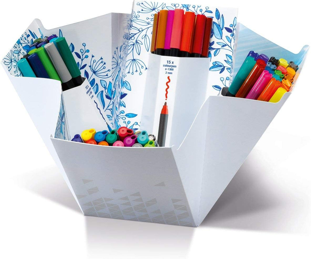edding Colour Happy Big Box - 70er Set - Pinselstifte, Fasermaler, Gelroller, Pastellstift, Fineline