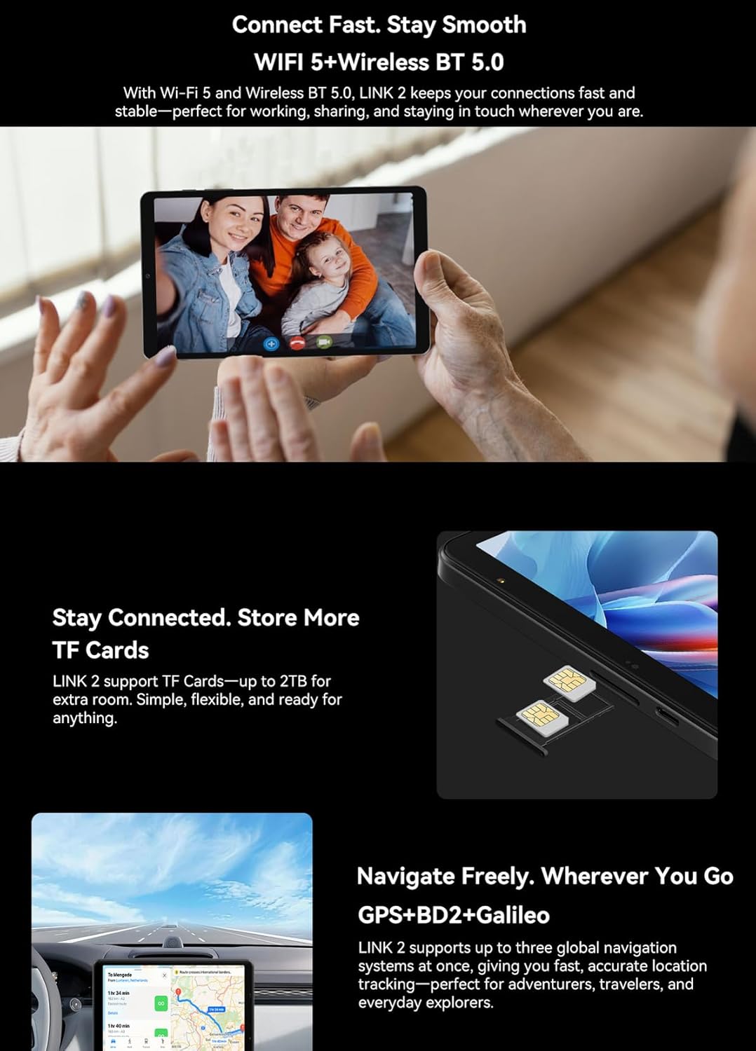 Blackview Link 2 AI Android 15 Tablet, 8,68'' HD+, 12GB+128GB (2TB Externe), 3 KI-Assistenten, AI Fo