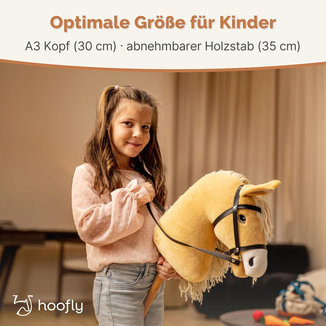 Hobby Horse Set – Grosses Steckenpferd für Kinder mit Decke &amp; Fliegenhaube | Komplettes Hobby Horsin