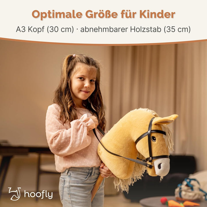 Hobby Horse Set – Grosses Steckenpferd für Kinder mit Decke &amp; Fliegenhaube | Komplettes Hobby Horsin