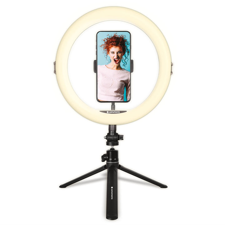 AgfaPhoto Ringlicht Realiview ARL11-11-Zoll-LED Ring Licht mit Stativ - Das perfekte Ring Light für