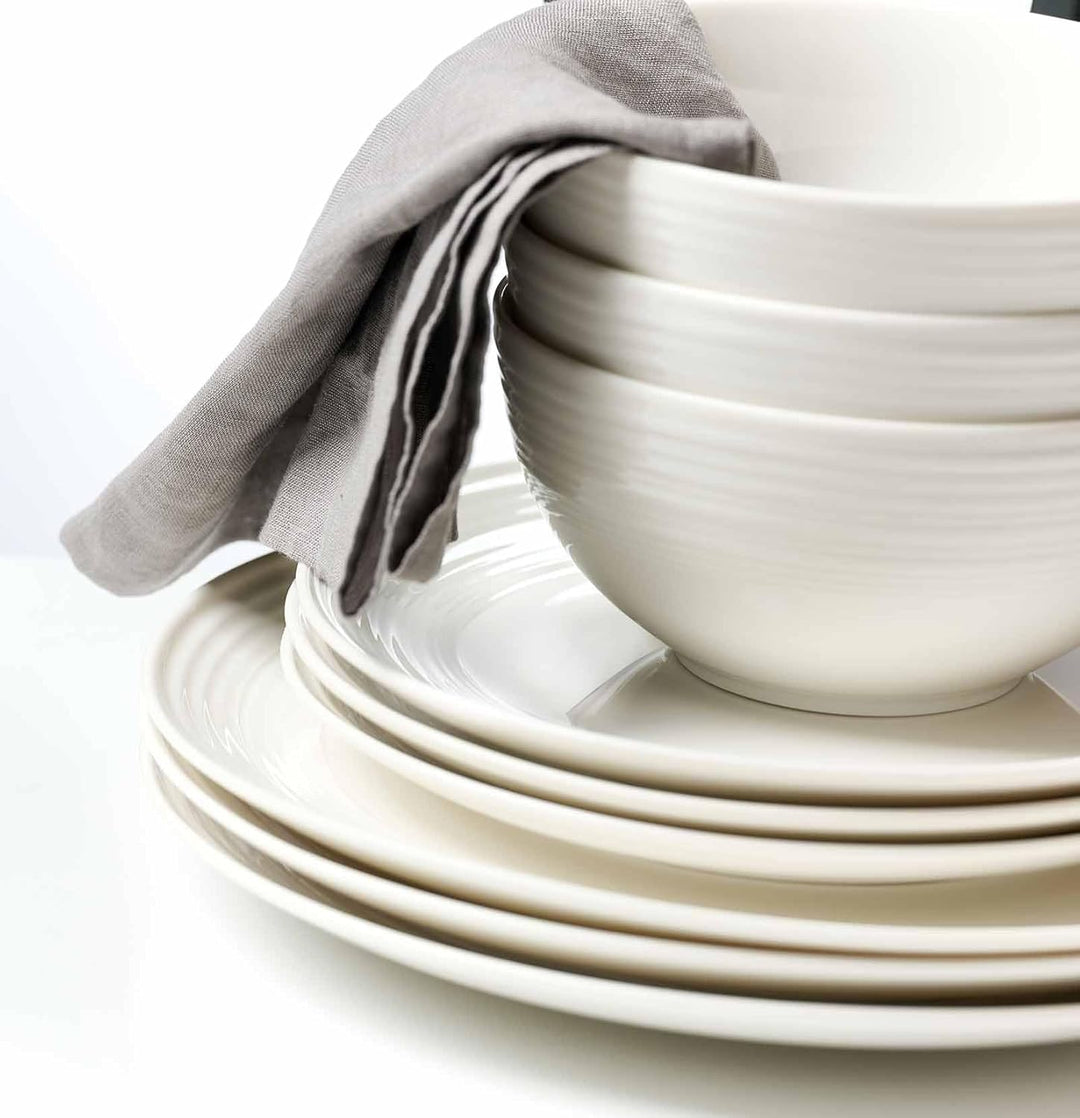 Ritzenhoff & Breker Levi Dessertteller 6er Set, 21 cm, Frühstücksteller mit feinem Rillenrelief, Ska