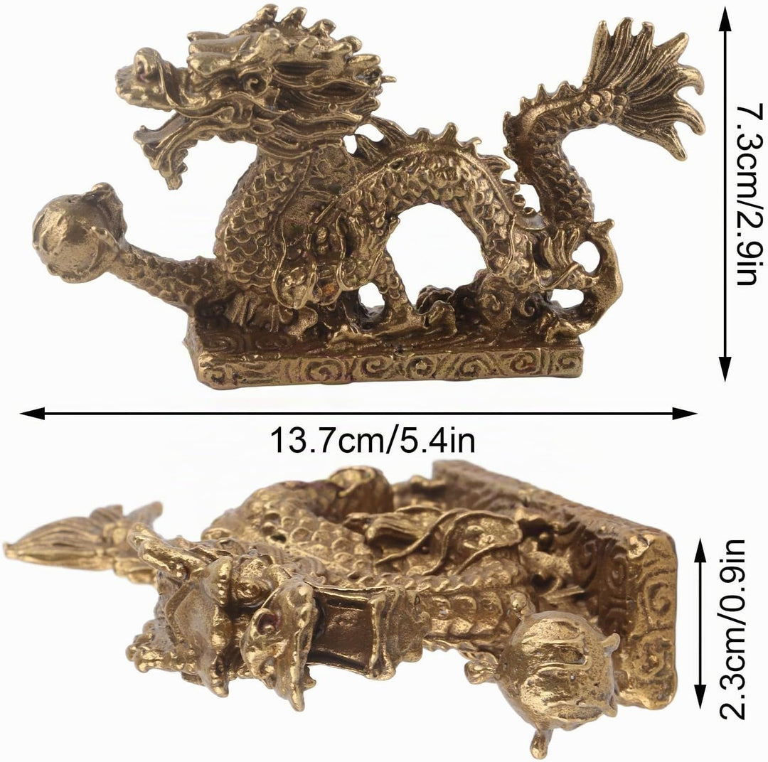 Zerodis Feng Shui Ornament Ornaments Craft Home Office Messing Good Luck Dragon Chinese Dragon Statu