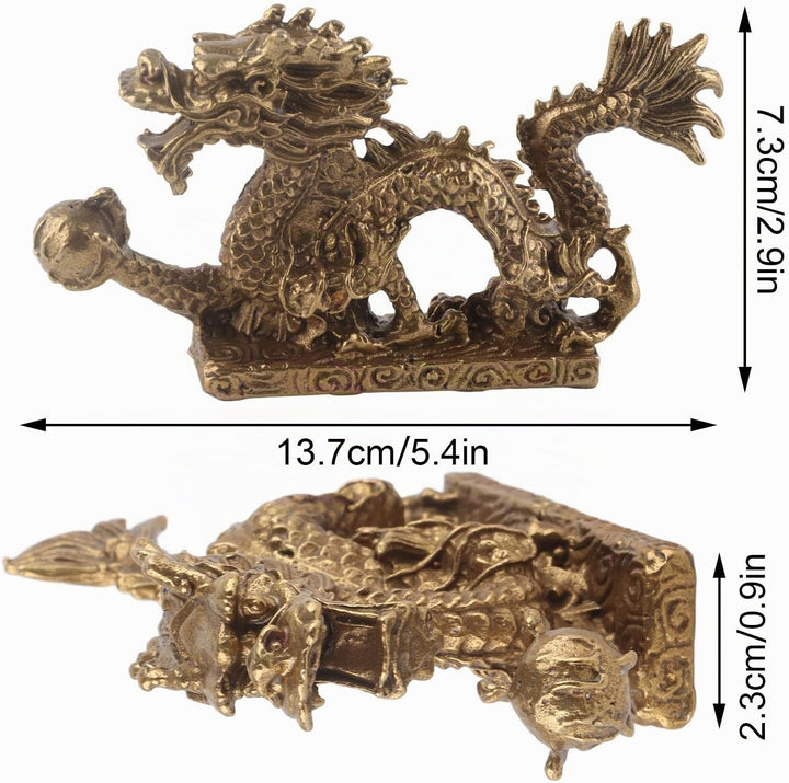 Zerodis Feng Shui Ornament Ornaments Craft Home Office Messing Good Luck Dragon Chinese Dragon Statu